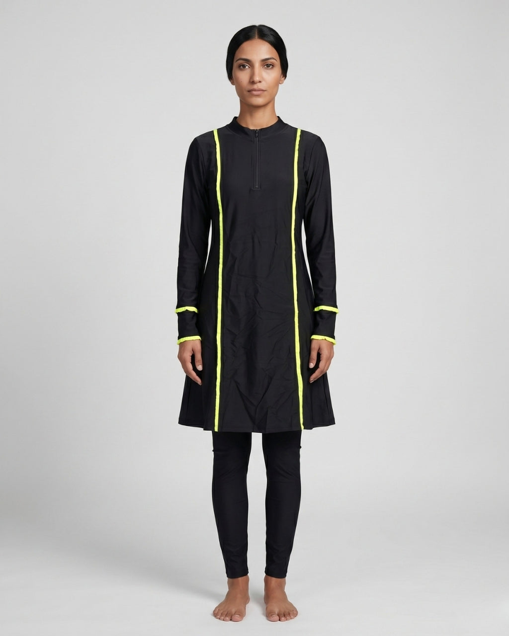 Tunic Swim Set, Black & Soft Lime-S24-2349