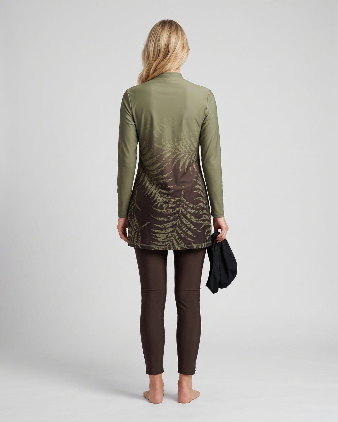 Modest Tunic Swim Set, Olive Botanical, 3091