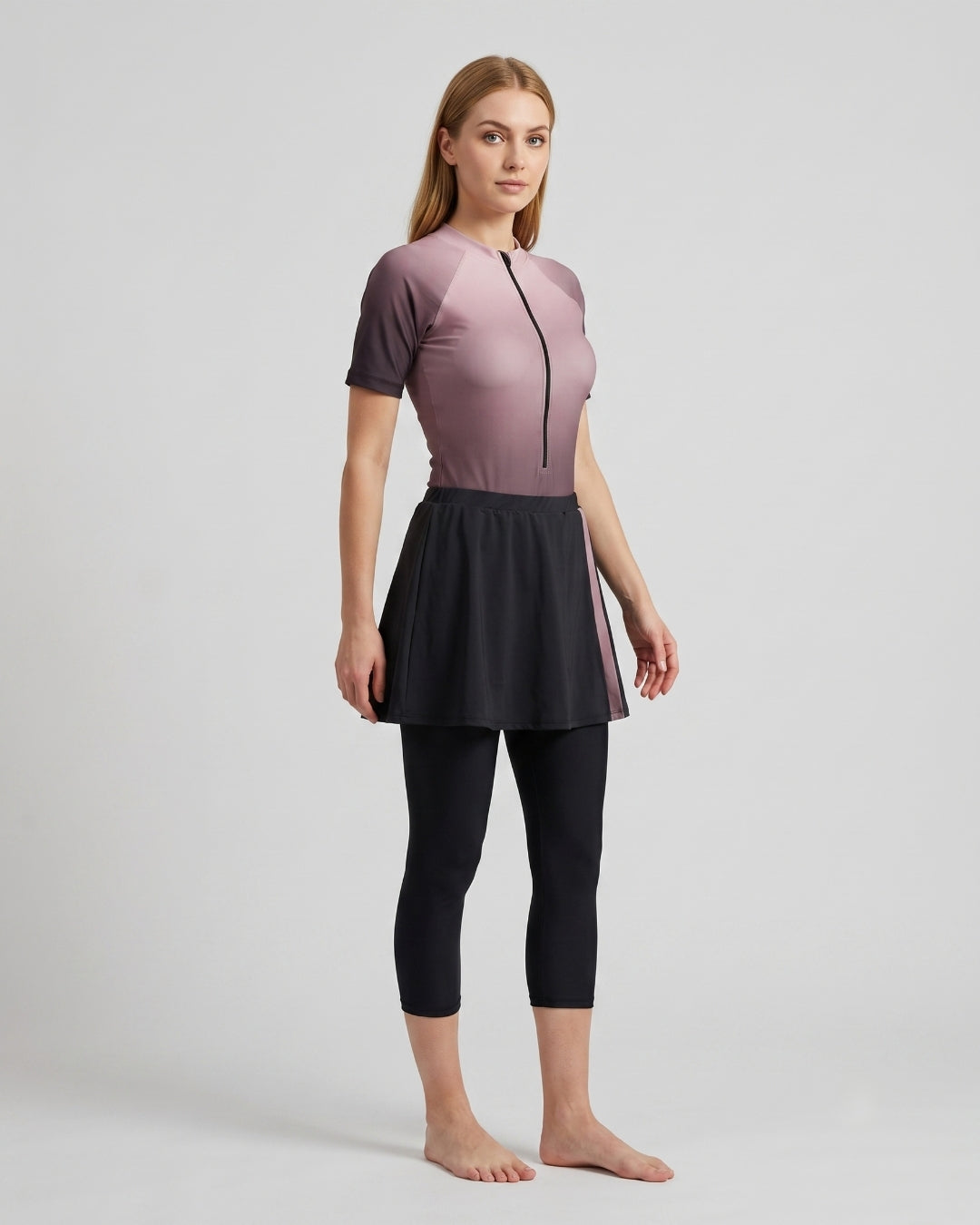 Skirt Swim Set, Soft Mauve Ombre, 1526