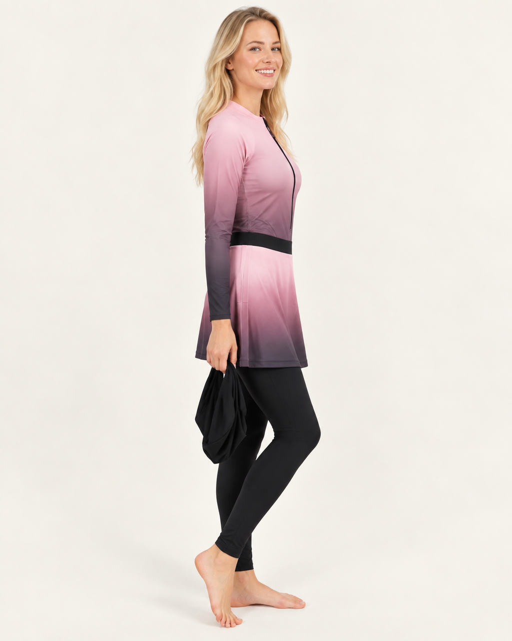Swim Set, Pink-Burgundy Ombre & Tribon &Skirt-1521/2026