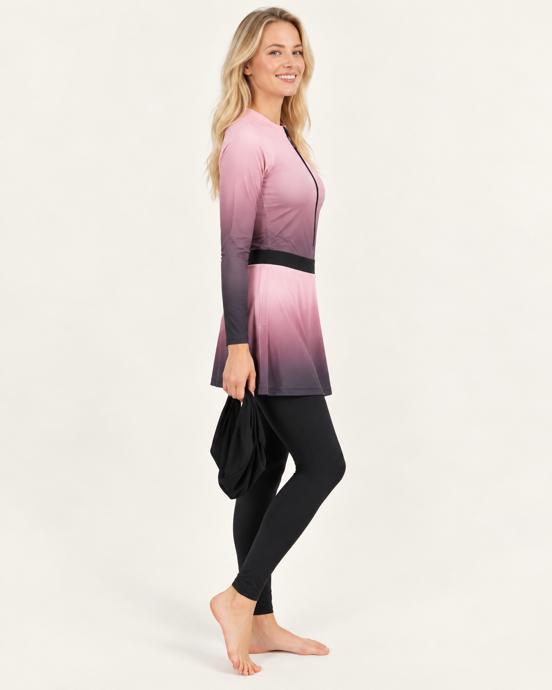 Swim Set, Pink-Burgundy Ombre & Tribon &Skirt-1521/2026